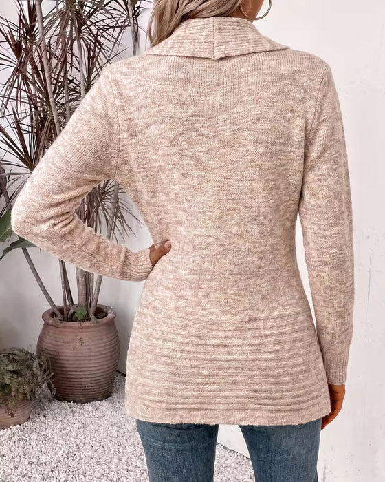 Cardigan Unie Bouton Orné