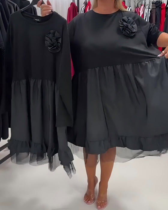 Robe Patchwork Unie Décontractée
