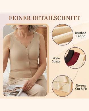 Débardeur Thermique Boutons Devant Soutien-gorge Intégré