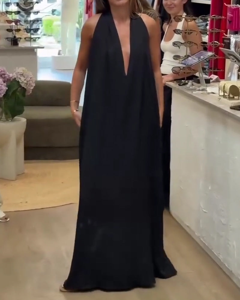 Robe Élégante Sans Manches Longueur Sol