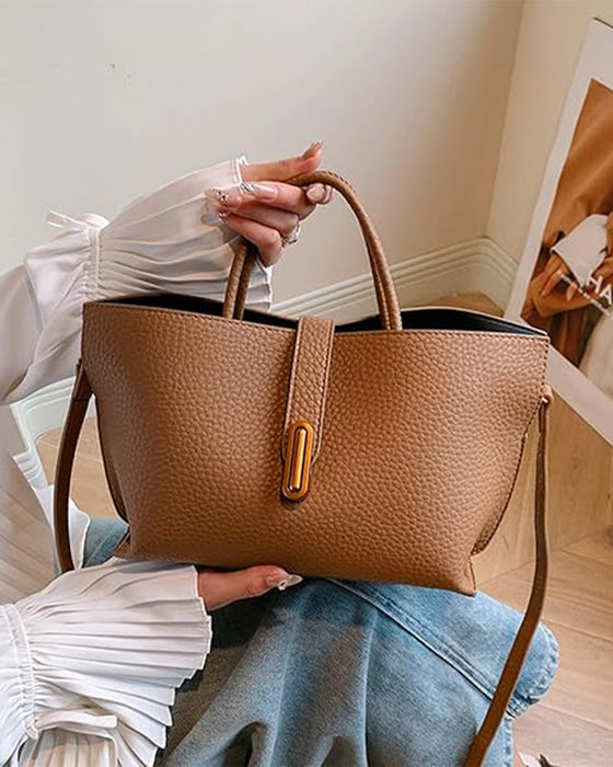 Sac À Main Élégant Uni Pour Femmes De Style Français