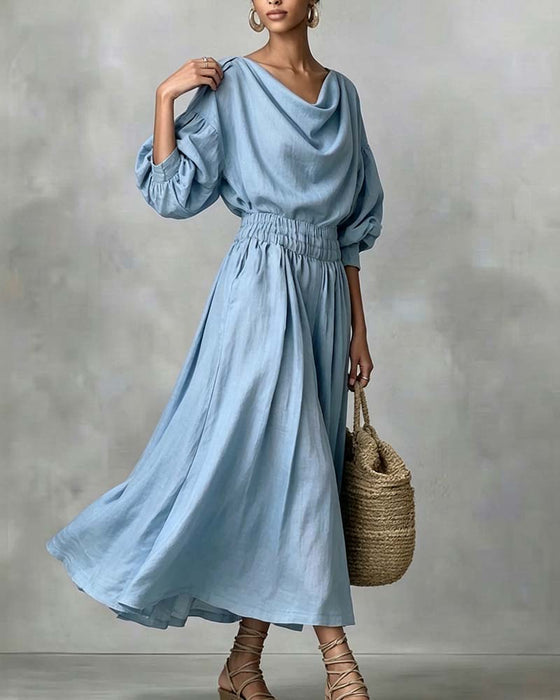 Robe Uni Col Capuche