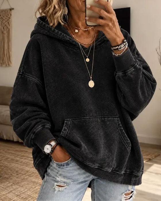 Hoodies Décontractés Unis Poche
