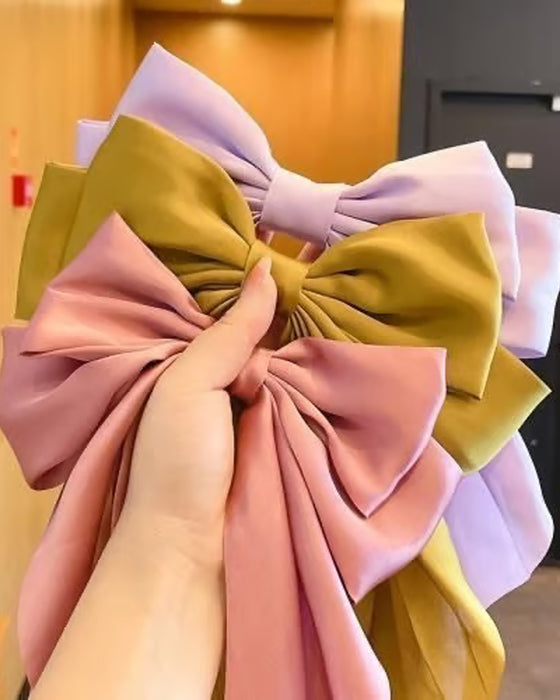 🔥 Grand Nœud Pince À Cheveux Pour Femme – Accessoire De Queue De Cheval Pour Mariage & Quotidien Avec Longue Queue