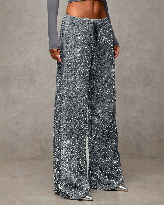 Pantalon Mode Cordon De Serrage Jambe Droite