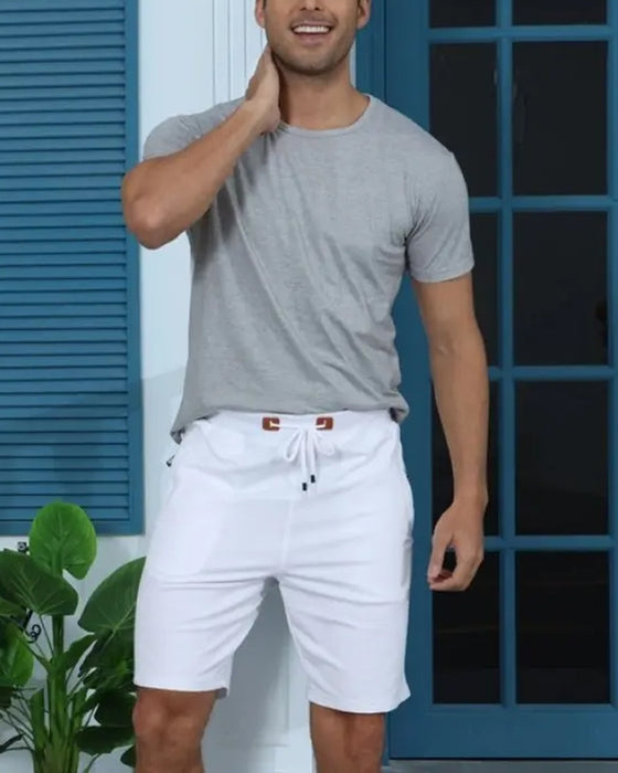 Short Taille Élastique Cordon De Serrage Unie Homme