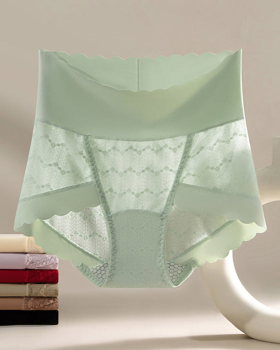 Culottes Respirantes Sans Coutures à Haute Taille Dentelle