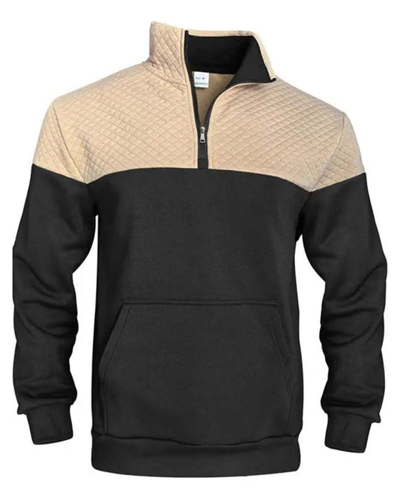 Sweat Homme Bloc De Couleur Revers Fermeture Éclair