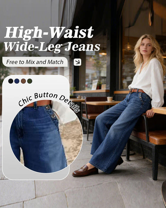 Jean Multi-Bouton Lavé Lâche