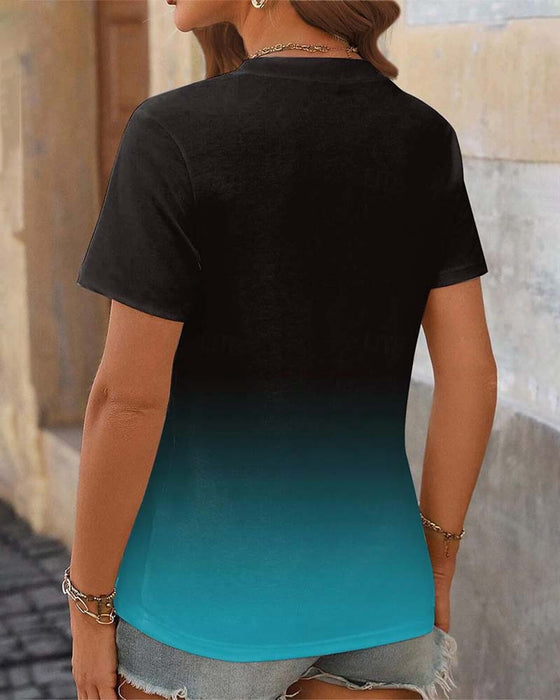 Blouse à imprimé dégradé et style décontracté