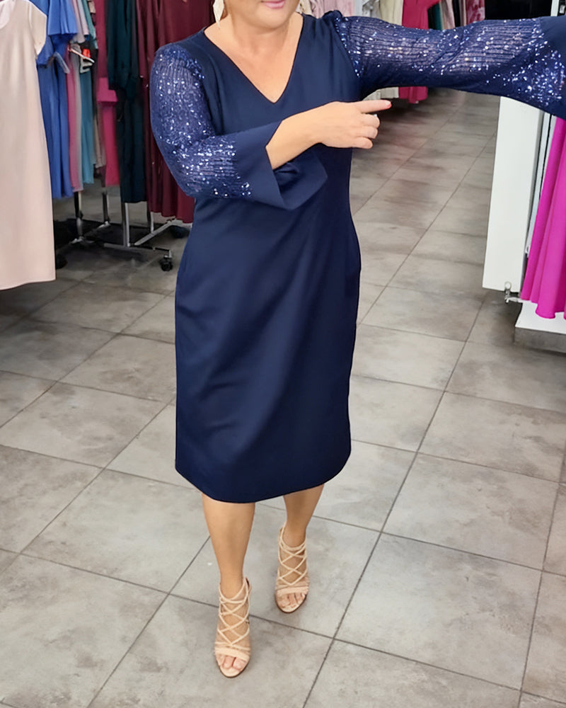 Robe Élégante Ample À Col V