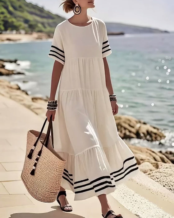 Robe Tendance Vacances Manches Courtes