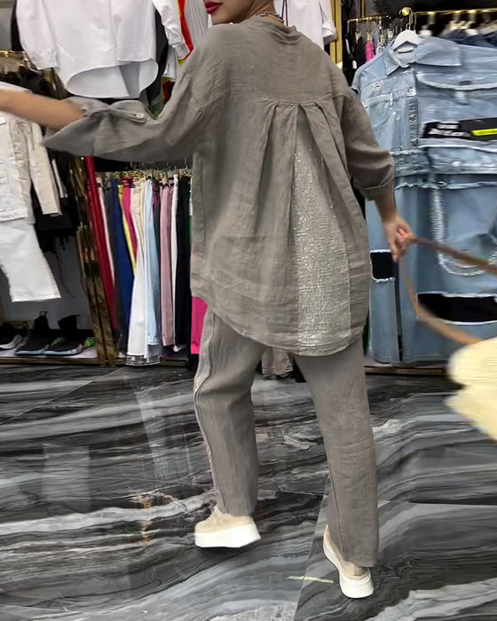 Costume Col Montant Poche Décontracté