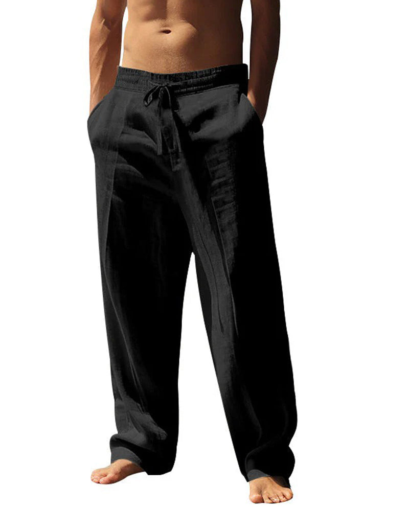Pantalon Homme Décontracté Jambe Droite Plage