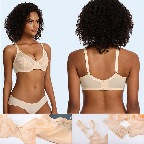 Soutien-Gorge Maille Dentelle Plissé