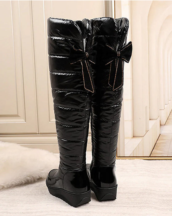 Bottes Chaudes Imperméables Noeud Hautes