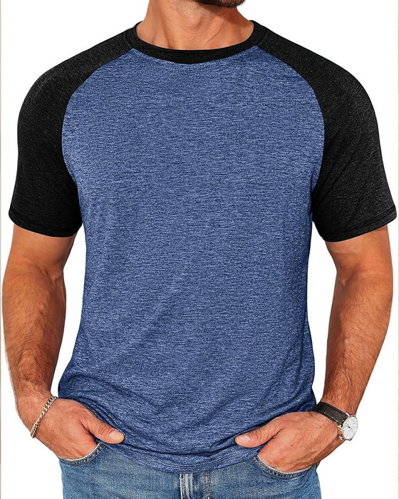 T-Shirt Contraste Col Rond Homme Ajusté