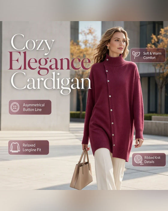 Cardigan Col Roulé Simple Boutonnage