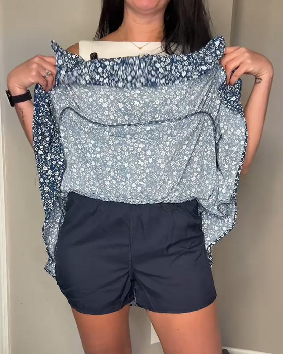 Jupe Élastique Volant Double-Couche Étage