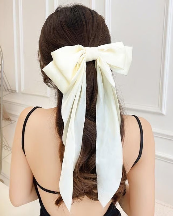 🔥 Grand Nœud Pince À Cheveux Pour Femme – Accessoire De Queue De Cheval Pour Mariage & Quotidien Avec Longue Queue