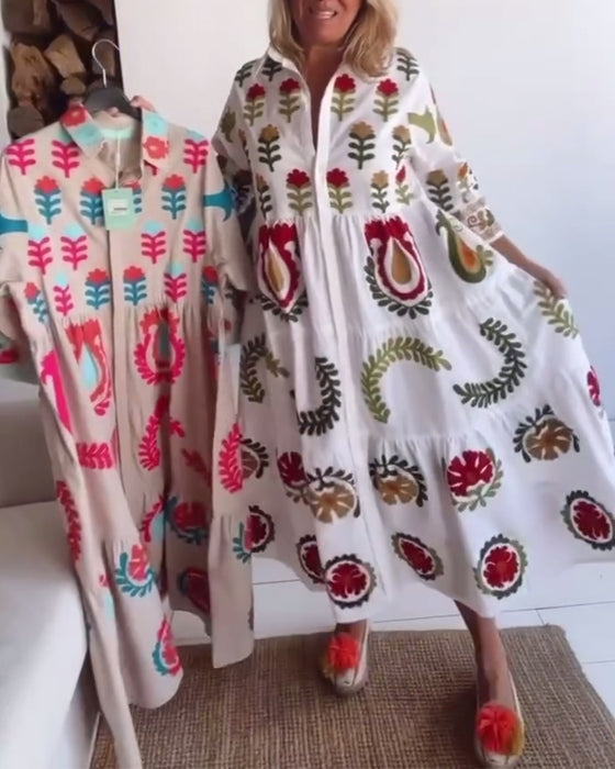 Robe Imprimé Floral Graphique