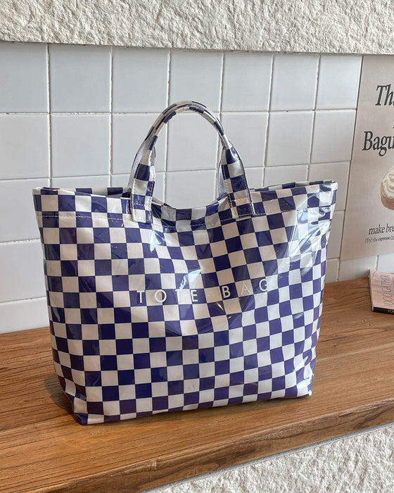 Sac À Main À Carreaux Grande Capacité