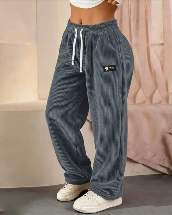 Pantalon Vertical Cordonnier Cordon Jambe Large Décontracté