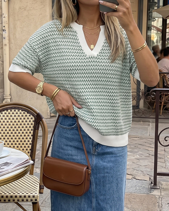 Pull Col V Tendance Décontracté