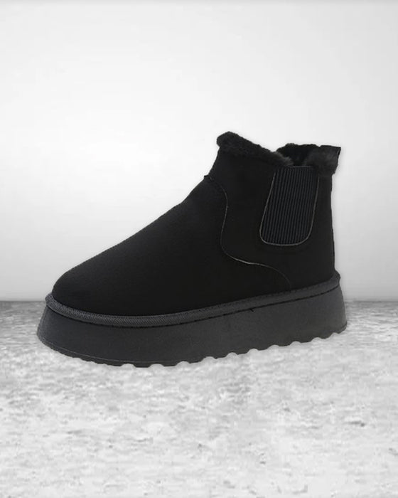 Bottes de neige à semelles épaisses de couleur unie