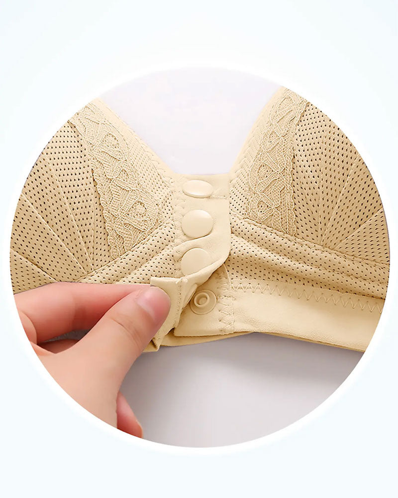 Soutien-gorge en coton respirant doux pour la peau avec bouton sur le devant