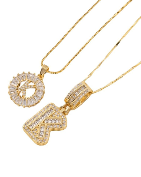 Colliers Lettre Initiale Pendentif 2 Paquet