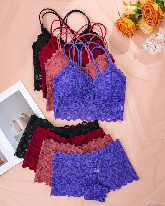 Ensemble Lingerie Dentelle Découpe Dos
