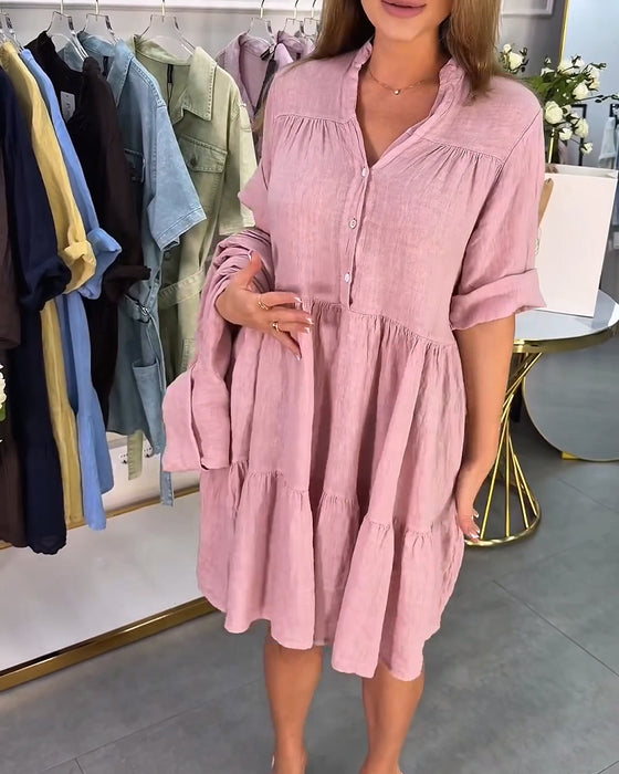 Robe Col Mandarine Élégante
