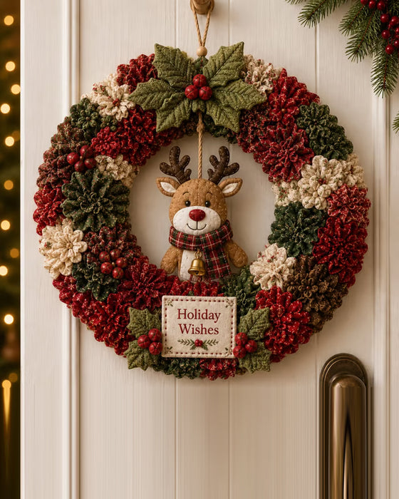❄️🎄 Kit De Création De Couronne 3D En Tissu À Piquets
