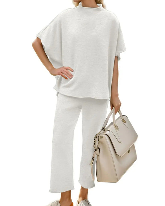 Ensemble Haut Uni Et Pantalon Jambe Droite