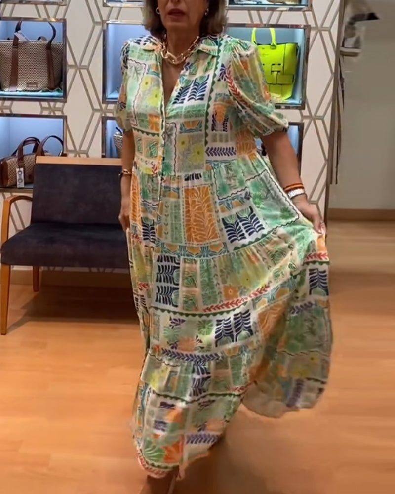 Robe Ourlet A Manches Courtes