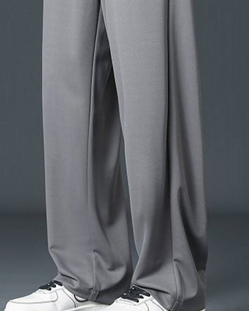 Pantalon Hommes Décontracté Cordon De Serrage Jambe Droite