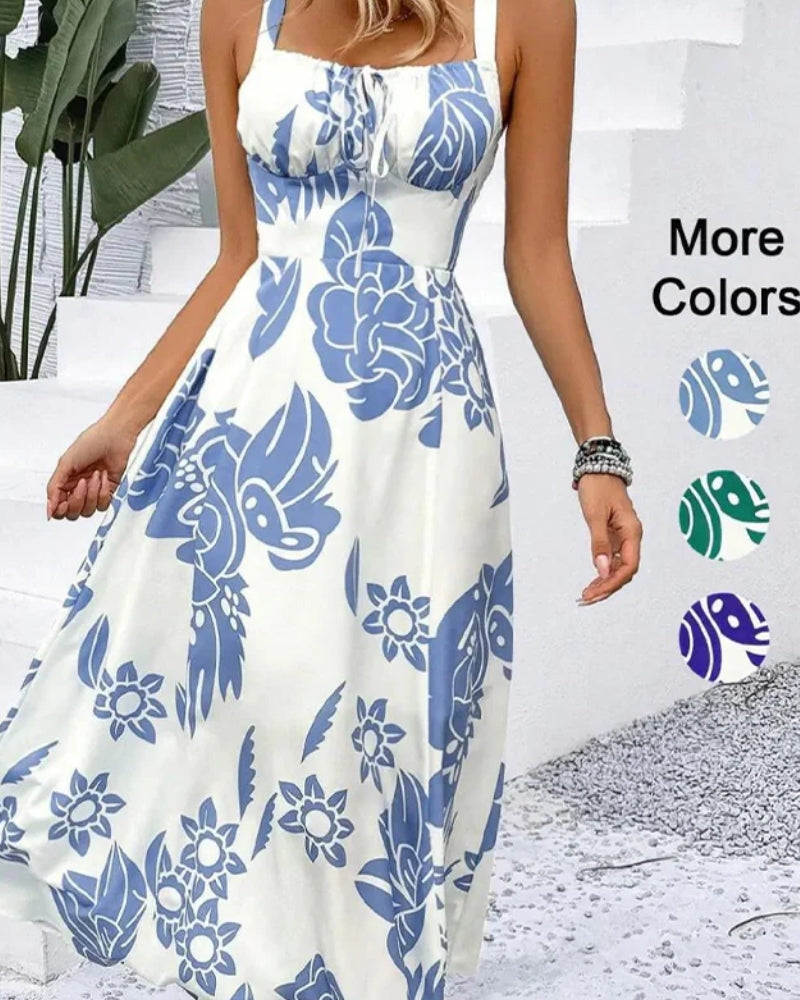 Robe Élégante Bretelle Imprimé
