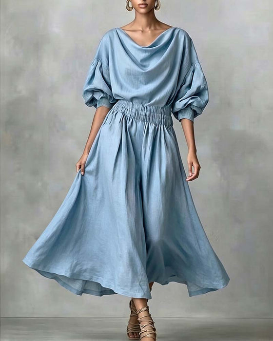 Robe Uni Col Capuche