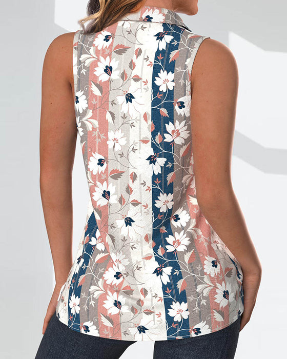 Haut imprimé décontracté sans manches