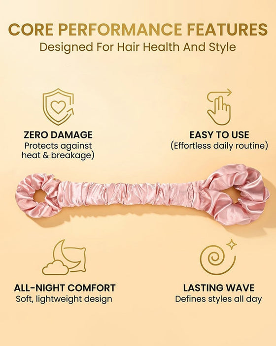 Bigoudi Sans Chaleur En Satin Multifonction Et Élastique À Cheveux Non