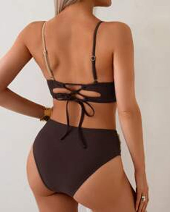 Maillot De Bain Haute Taille Sexy Soutien-Gorge Triangle