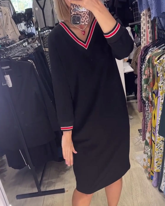 Robe col V avec poches