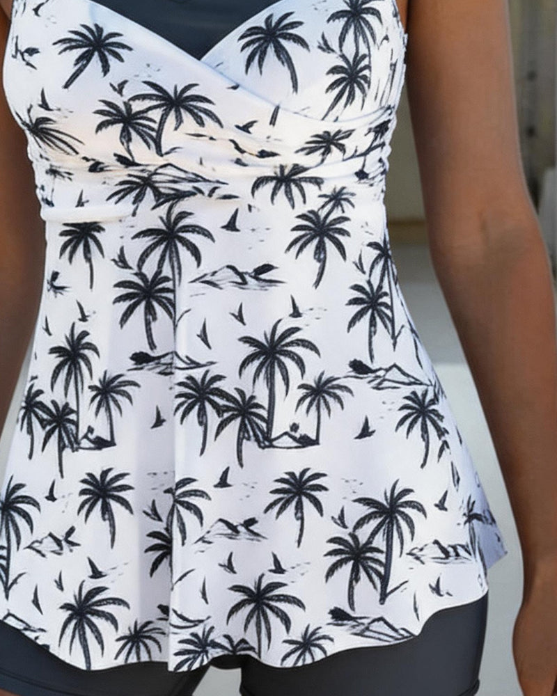 Tankini Jupe Taille Patchwork