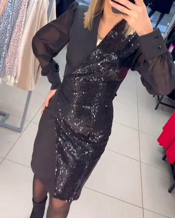 Mode Tempérament Robe Paillettes