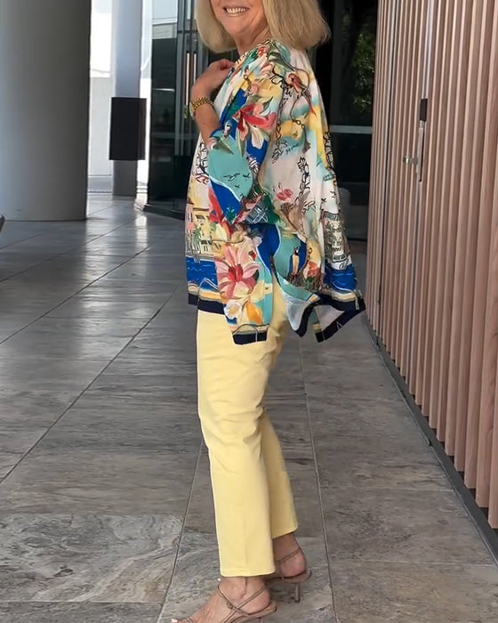 Blouse Manche Chauve-Souris Imprimé