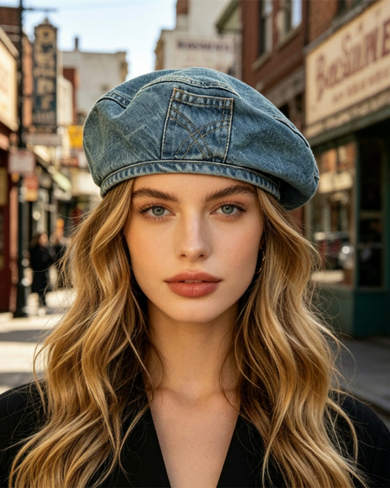 Béret Femme Vintage Denim