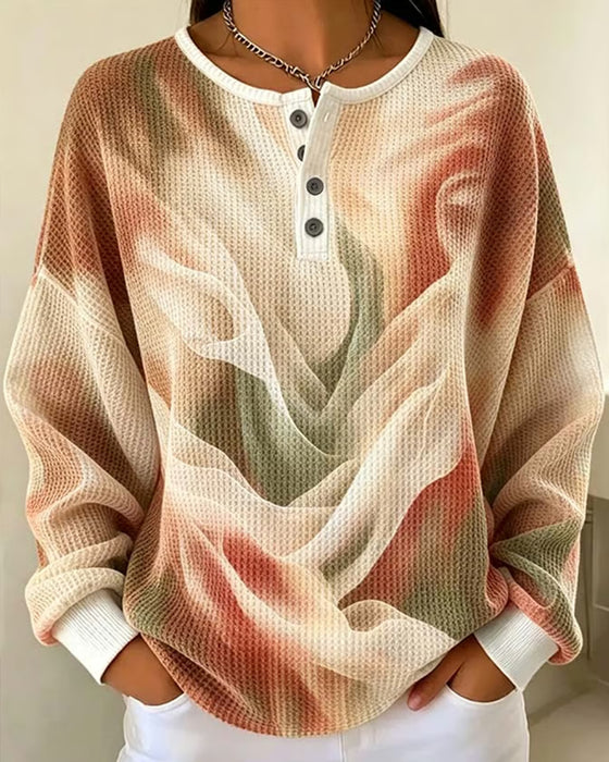 Sweatshirt Imprimé Ombre Manches Longues