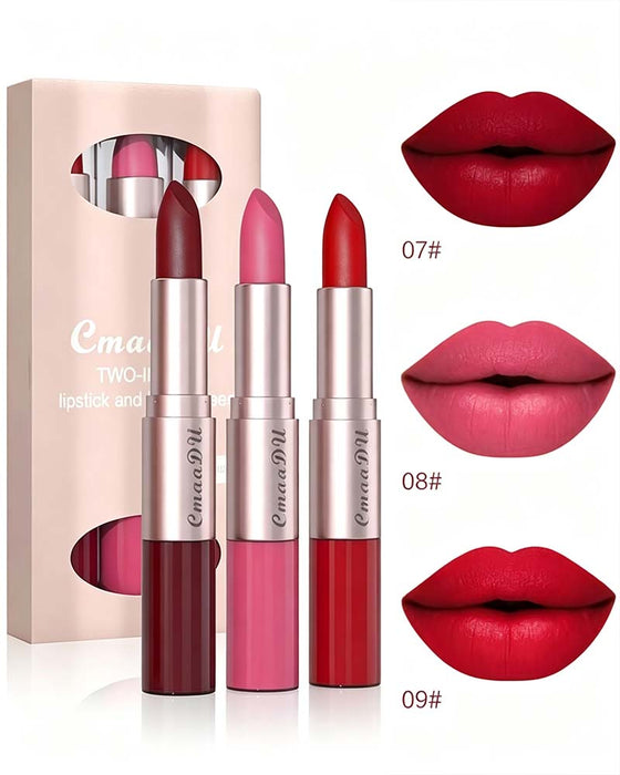 Ensemble 2-En-1 Double Embout Rouge À Lèvres Et Brillant À Lèvres