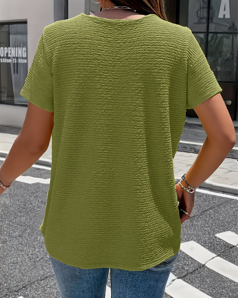 T-Shirt Col Peter Pan Trois Boutons